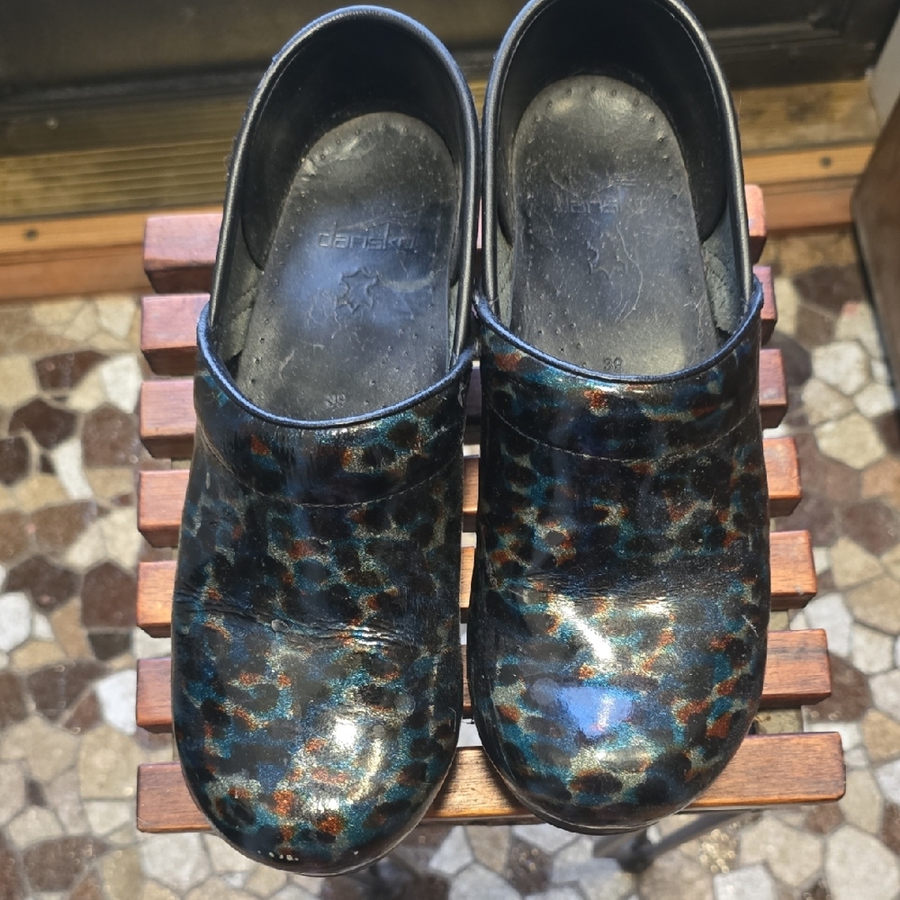 Dansko Multicolor Animal Print Clogs